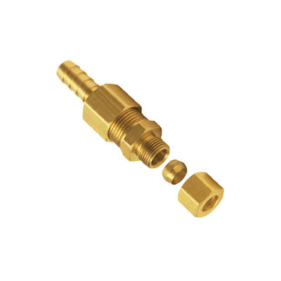 High Precision Hexagonal Shoulder Nipple 0.02mm Brass CNC Turned Parts