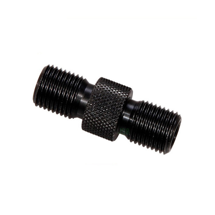 Black Aluminum Knurled Tube Polished  Anodizing CNC Turned Components